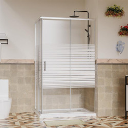 MAMPARA DUCHA RECTANGULAR RAYADA BENOTTI 185X120X80CM 6MM