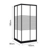 MAMPARA DUCHA RECTANGULAR RAYADA BENOTTI 185X100X80CM 6MM