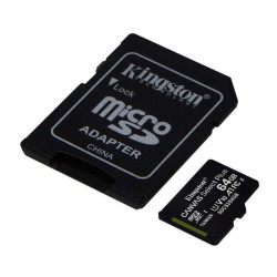 TARJETA MICROSD HC 64GB ADAPTADOR CANVAS SELECT PLUS CLASE 10 KINGSTON
