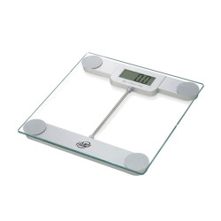 BASCULA DE BANO DE CRISTAL 150 KGS PANTALLA 78 X 36CM CUADRADO LARRYHOUSE