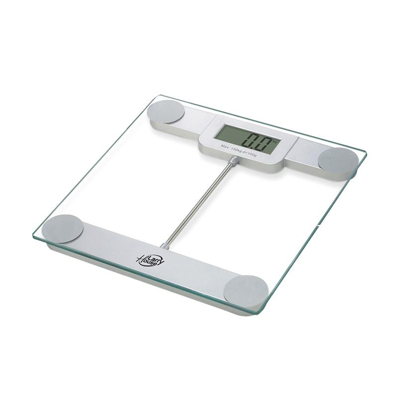 BASCULA DE BANO DE CRISTAL 150 KGS PANTALLA 78 X 36CM CUADRADO LARRYHOUSE