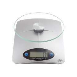 BASCULA DE COCINA DIGITAL 5 KGS CON PLATAFORMA DE VIDRIO LARRYHOUSE