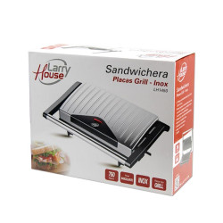SANDWICHERA INOX 750W PLACA GRILL LARRYHOUSE