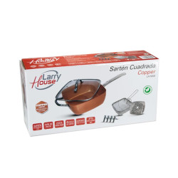 SARTEN CUADRADA COPPER 24X24X95CM LARRYHOUSE