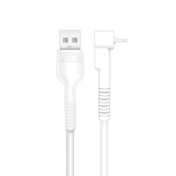 CABLE ANTI ROTURA ACODADO MICRO USB A USB BLANCO 1 METRO XO