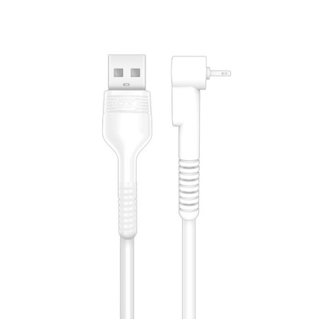 CABLE ANTI ROTURA ACODADO MICRO USB A USB BLANCO 1 METRO XO