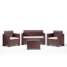 SET DE JARDIN 1 SOFA 2 SILLONES MESA SERIE NEBRASKA 2 BROWN BICA
