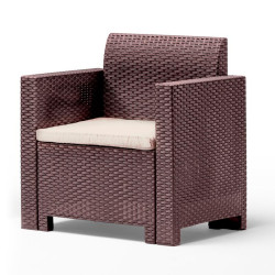 SET DE JARDIN 1 SOFA 2 SILLONES MESA SERIE NEBRASKA 2 BROWN BICA