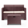 SET DE JARDIN 1 SOFA 2 SILLONES MESA SERIE NEBRASKA 2 BROWN BICA