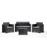 SET DE JARDIN 1 SOFA 2 SILLONES MESA SERIE NEBRASKA 2 GRAPHITE BICA