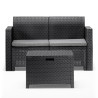 SET DE JARDIN 1 SOFA 2 SILLONES MESA SERIE NEBRASKA 2 GRAPHITE BICA