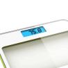 BASCULA DE BANO DE CRISTAL 150 KGS BLANCO Y VERDE LARRYHOUSE