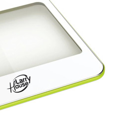 BASCULA DE BANO DE CRISTAL 150 KGS BLANCO Y VERDE LARRYHOUSE