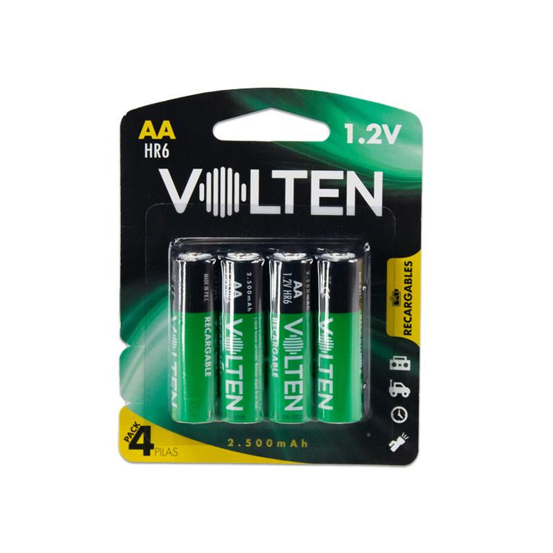 BLISTER 4 PCS PILAS RECARGABLE 2500MAH LR06 AA VOLTEN