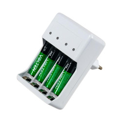 PACK CARGADOR 4 PCS PILAS RECARGABLE 1000MAH LR03 AAA VOLTEN