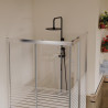 MAMPARA DUCHA CUADRADA RAYADA 5MM BENOTTI 185X80CM 5MM