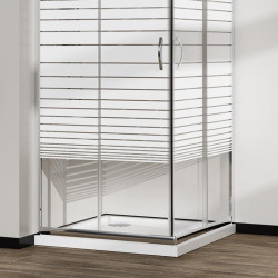MAMPARA DUCHA CUADRADA RAYADA AJUSTABLE BENOTTI 185X80 90CM 6MM