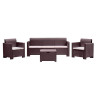 SET DE JARDIN 1 SOFA 2 SILLONES MESA SERIE NEBRASKA 3 BROWN BICA