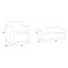 SET DE JARDIN 1 SOFA 2 SILLONES MESA SERIE NEBRASKA 3 BROWN BICA