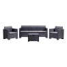SET DE JARDIN 1 SOFA 2 SILLONES MESA SERIE NEBRASKA 3 GRAPHITE BICA