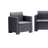 SET DE JARDIN 1 SOFA 2 SILLONES MESA SERIE NEBRASKA 3 GRAPHITE BICA