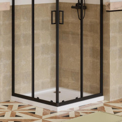 MAMPARA DUCHA CUADRADRA NEGRA BENOTTI 185X80CM 5MM