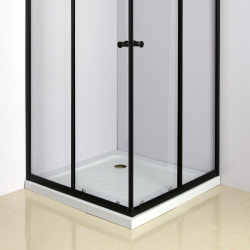 MAMPARA DUCHA CUADRADRA NEGRA BENOTTI 185X90CM 5MM