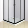 MAMPARA DUCHA CUADRADRA NEGRA BENOTTI 185X90CM 5MM