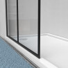 MAMPARA DUCHA PANEL NEGRO 1 CRISTAL FIJO BENOTTI 195X80CM 6MM