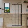 MAMPARA DUCHA PANEL NEGRO 1 CRISTAL FIJO BENOTTI 195X100CM 6MM