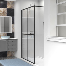 MAMPARA DUCHA PANEL NEGRO 1 CRISTAL FIJO BENOTTI 195X90CM 6MM
