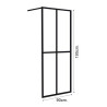MAMPARA DUCHA PANEL NEGRO 1 CRISTAL FIJO BENOTTI 195X90CM 6MM