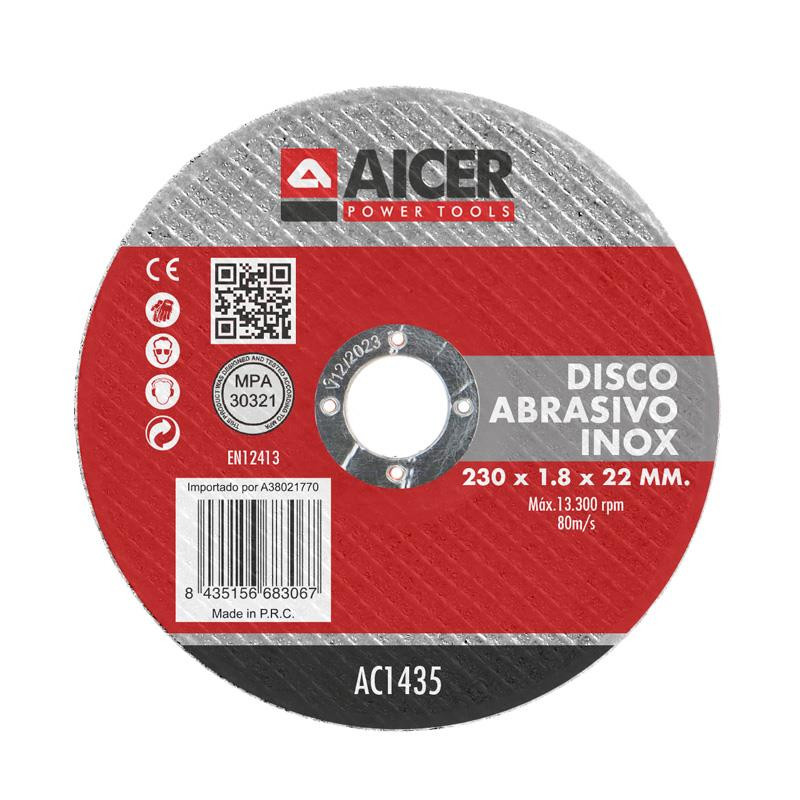 DISCO ABRASIVO INOX 230X18X22MM AICER