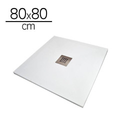 PLATO DUCHA CARGA MINERAL BLANCO CUADR BENOTTI 80X80X35CM