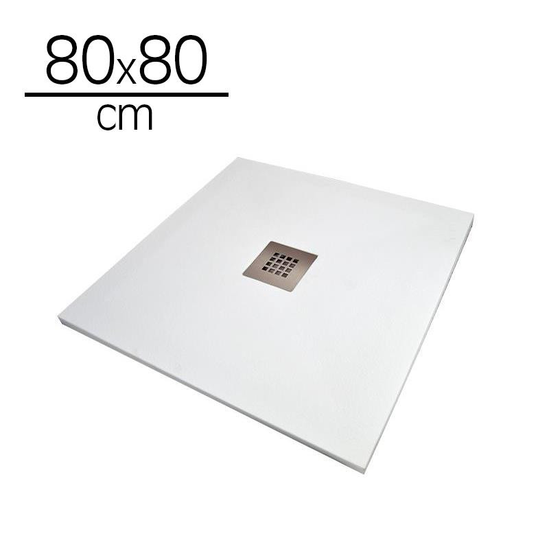 PLATO DUCHA CARGA MINERAL BLANCO CUADR BENOTTI 80X80X35CM