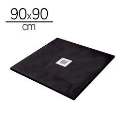 PLATO DUCHA CARGA MINERAL NEGRO CUADR BENOTTI 90X90X35CM