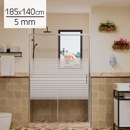 MAMPARA DUCHA FRONTAL RAYADA BENOTTI 185X140CM 5MM
