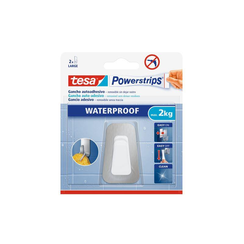 GANCHO AUTOADHESIVO ACERO INOXIDABLE Y PLASTICO TESA
