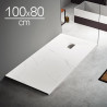 PLATO DUCHA EFECTO MARMOL CARGA MINERAL BLANCO BENOTTI 100X80X35CM