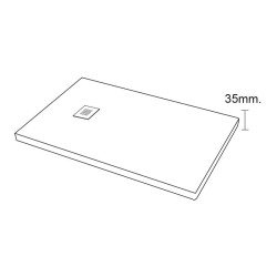 PLATO DUCHA EFECTO MARMOL CARGA MINERAL BLANCO BENOTTI 100X80X35CM