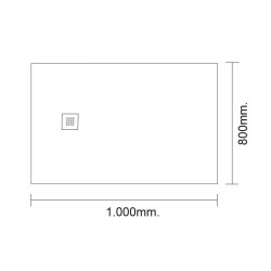 PLATO DUCHA EFECTO MARMOL CARGA MINERAL BLANCO BENOTTI 100X80X35CM