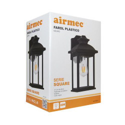 FAROL PLASTICO NEGRO SERIE SQUARE AIRMEC