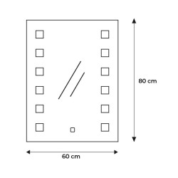 ESPEJO DE BANO LED 60X80 CM SERIE DINAMARCA BENOTTI