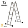 ESCALERA ALUMINIO MULTIPOSICION AIRMEC 6 POSICIONES 12 PELDANOS