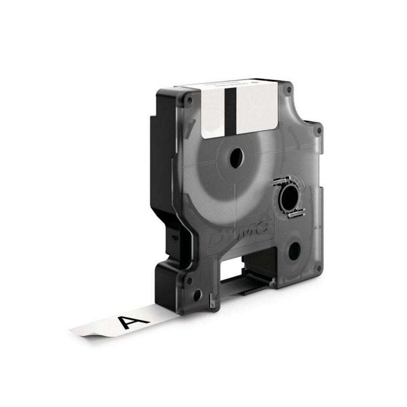 CINTA PARA ROTULADORA ADHESIVA 45013 DE PLASTICO NEGRA Y BLANCA DYMO