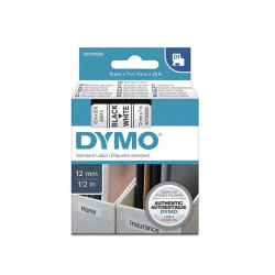 CINTA PARA ROTULADORA ADHESIVA 45013 DE PLASTICO NEGRA Y BLANCA DYMO