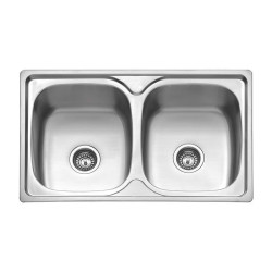 FREGADERO INOXIDABLE 304 2 SENOS REVERSIBLE 82X50X185CM BENOTTI
