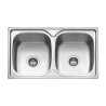 FREGADERO INOXIDABLE 304 2 SENOS REVERSIBLE 82X50X185CM BENOTTI