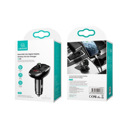 CARGADOR DE COCHE DUAL USB 34A CON PANTALLA DIGITAL NEGRO USAMS