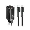 CARGADOR RAPIDO 65W USB CABLE SJ406 U43 NEGRO USAMS